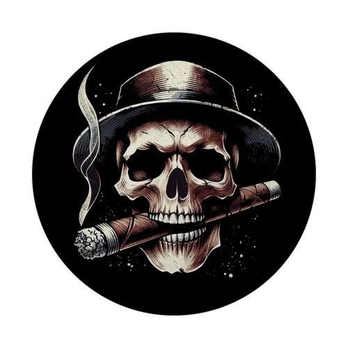 Totenkopf mit zigarre magnet - mit,