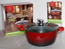 Royal Swiss Ø28cm 6L Koch Suppen Geschirr Casserole Topf Deckel Marmorschicht Ro