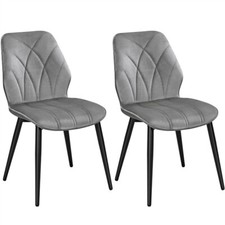 Esszimmerstühle 2er Set Küchenstühle gepolstert Metallbeine bis 136 Belastbar