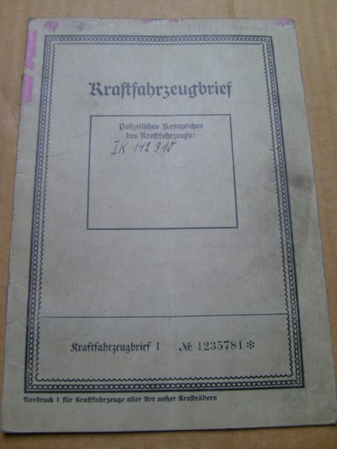Kfz brief kraftfahrzeugbrief - brief,