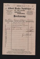 WEISSENFELS, Rechnung 1921, Albert Hoske Nachf. Lebensmittel-Grosshandlung