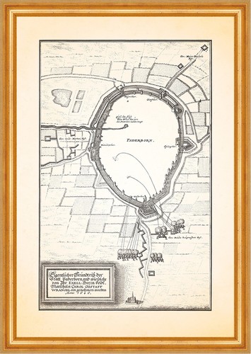 Grundriss der stadt paderborn - stadt,