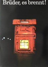 Manfred Butzmann „Brüder, es brennt“ Druckgraphik nummeriert 32/35 signiert