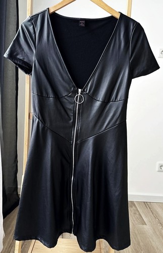 Wetlook kleid kunstleder - kleid,