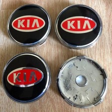 4x 60mm Für KIA Logo Emblem Allufelge Nabenkappen Felgendeckel Schwarz Rot Auto