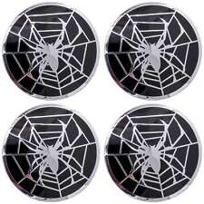 4 x 55mm Alu Naben Kappen Aufkleber Spinne Spider Design Schwarz Alufelgen