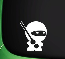 2X "NINJA "  Aufkleber Weiß