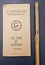 US Constabulary Troopers Road Map U.S. Zone of Germany 1945 Besatzungszeit WK2