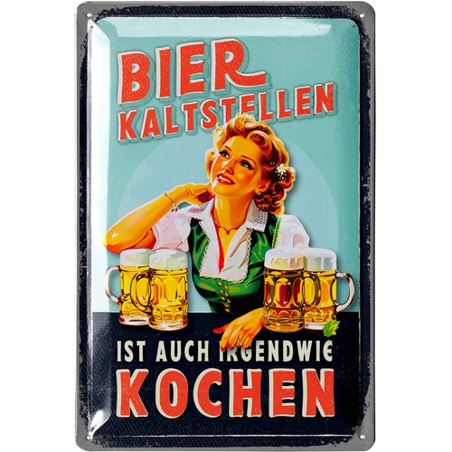 Retro blechschild bier lustige - blechschild,