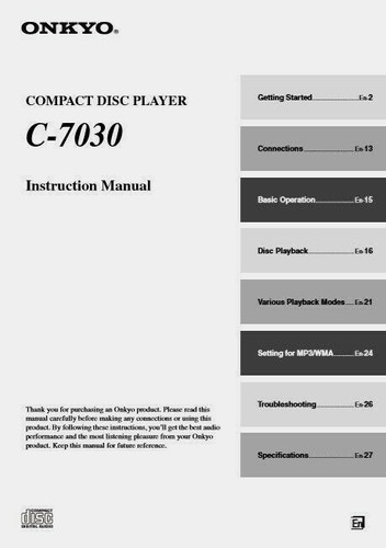 Onkyo 7030 compact disc - -, cd