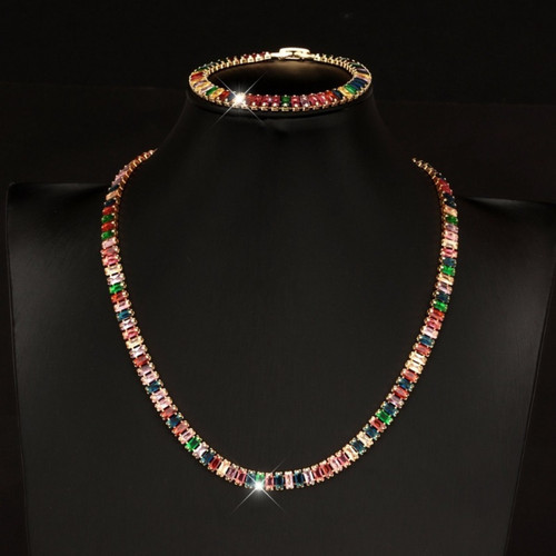 Baguette schmuckset 18k - baguette,