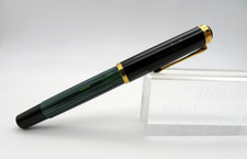 Pelikan M400 Füller Grün Gestreift 585 Gold Feder B 400 Fountain Pen Top Zustand