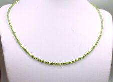 2,1 mm  Facettierte  Peridot (Olivin)  Edelstein kette, Silber, 45 cm ( BIR-2 *