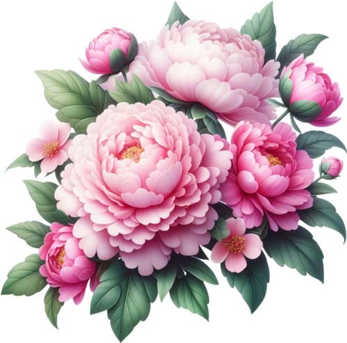 Bunte rosa pfingstrose - rosa,