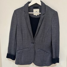 TOM TAILOR  Sweat-Blazer, blau, Gr. M, tailliert, Ärmel mit Aufschlag