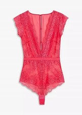 Stringbody ohne Bügel Gr. 40/42 Dunkelpink Damen-Body Unterwäsche Dessous Neu