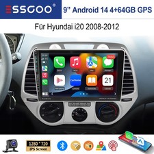 4+64GB 9" Android 14 Autoradio für Hyundai i20 PB 2008-2012 GPS Navi WIFI Kamera