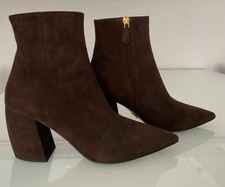 Prada Damen-Stiefeletten Gr.36 - Dunkelbraunes Weloursleder - Neu & ungetragen