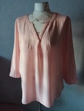 CECIL ?Damen Marken 3/4 Arm Bluse Gr. M 44 weiß orange gestr.