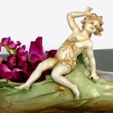 Jugendstil Jardiniere  Porzellan Putto Blumen Schale ART NOUVEAU CHERUB