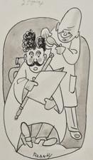 Mann beim Friseur | Karikatur