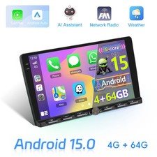 9 Zoll 2 DIN Android 15 8-Kern 4+64GB Carplay Autoradio GPS Navi Bluetooth WIFI