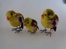 3 Steiff Vögel Wollminiaturen