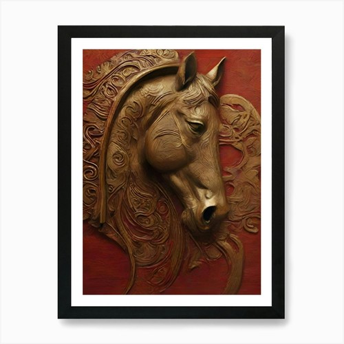Pferd kunstdruck gerahmt - pferd,