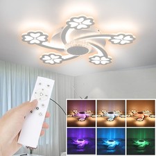 RGB Blütenform Deckenleuchte Fernbedienung Dimmbar Kinderzimmer LED Deckenlampe