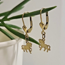 333 / 8 kt Pferd Ohrringe Kinder Schmuck Mädchen Ohrstecker Ohrhänger echt Gold