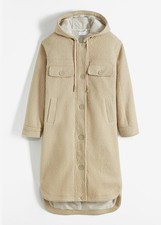 Neu Wolloptik-Mantel mit Taschen Gr. 52 Hellsand Damen Wintermantel