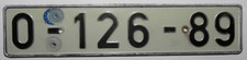Altes Nummernschild Deutschland DIN. Diplomatenschild 126 = Spanien in Bonn.