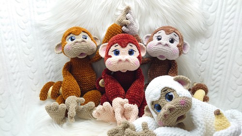 Amigurumi gehäkelt affe - gehäkelt,,
