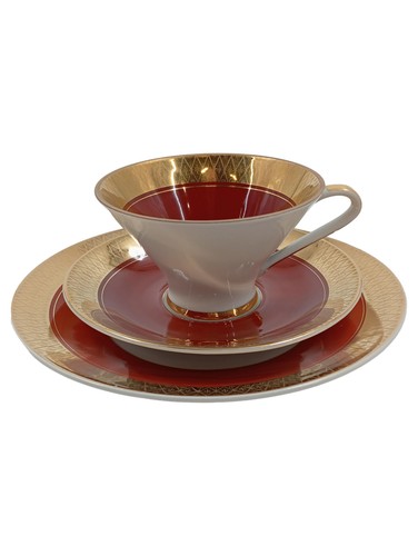 Kaffeeservice gedeck gold rot - gold,