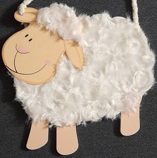 Wanddeko Schaf aus Holz und