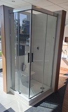 Kaldewei Superplan + Koralle Dusch-Kombi Eck-Einstieg mit Schiebetüren 90x80cm