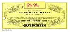 Hannover Messe Gutschein 1967