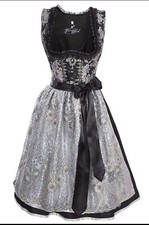 Dirndl Wiesn Gamsbock Edel Silber schwarz Midi 65 Brockat 40 Country Line
