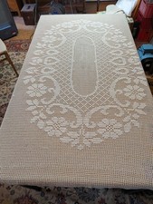 Alte Häckel Tischdecke Handarbeit 175x105 cm guter gebrauchter Zustand 