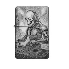 DJ Skull Feuerzeug Skelett Lasergravur opt. Gravurtext personalized
