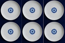 6 Kuchenteller Rosenthal Romanze kobaltblaue Rosette 19,3 cm Durchm. Wiinblad