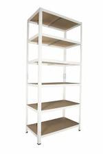 Shelf Creations Basic Steckregal 200x60x30cm weiß für Keller Lager Garage Ordner