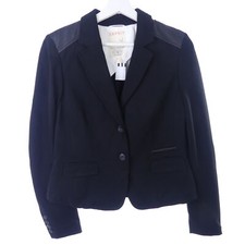 ESPRIT Sweatblazer Jacket Jacke Kunstleder Schwarz Gr. S 36