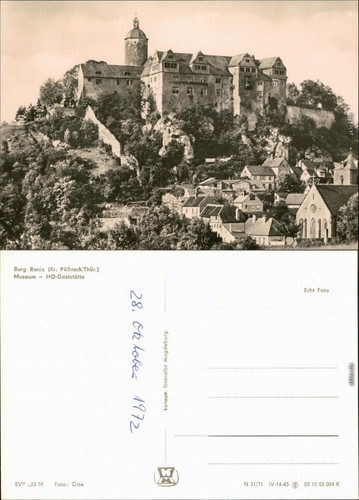 Ansichtskarte ranis burg - ansichtskarte,