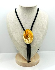 Bolo Tie Naturbernstein Western Cowboy Kette Vintage Unikat Herren Schmuck