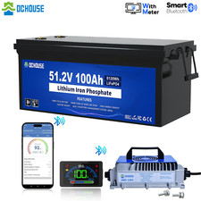 48V 100Ah 5KW Bluetooth Lithium LiFePO4 Akku Golf Cart Batterie 18A Ladegerät
