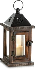 Romadedi Laterne Holz Holzlaternen für Kerzen - Windlicht Garten-Windlicht Deko