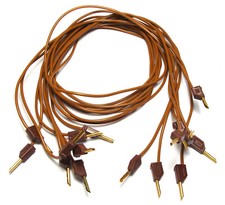 8x Meßleitung Multi-Contact mit MC Hohl-Bananen-Stecker 2mm, 60 cm, braun