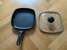 Bratpfanne Fissler Gusseisen mit Glasdeckel rechteckig 28 x 28