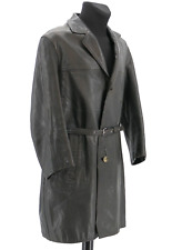 Leder Mantel Herren 60 er 50 er dunkel grau Gr. 46 Gr. L